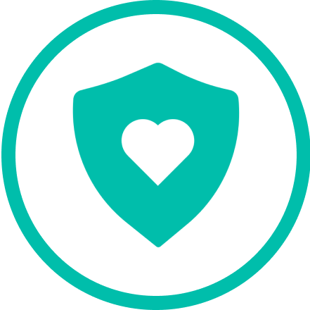Frame 13 A green and white icon with a heart in the center.